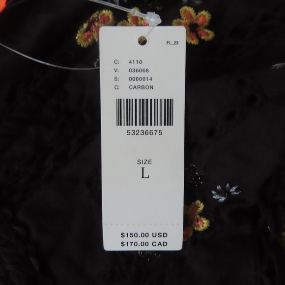 Bhanuni by Jyoti x Anthropologie Blouse NEW Floral Embroidered Top L - Picture 7 of 7